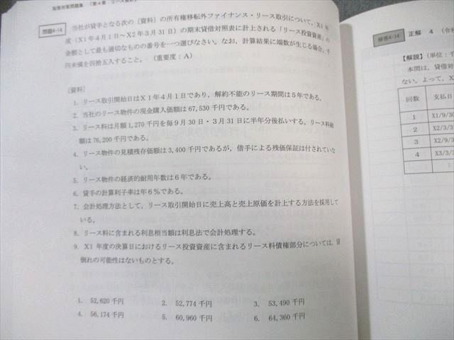 CPA会計学院 公認会計士講座 財務会計論(計算) 短答対策問題集1/