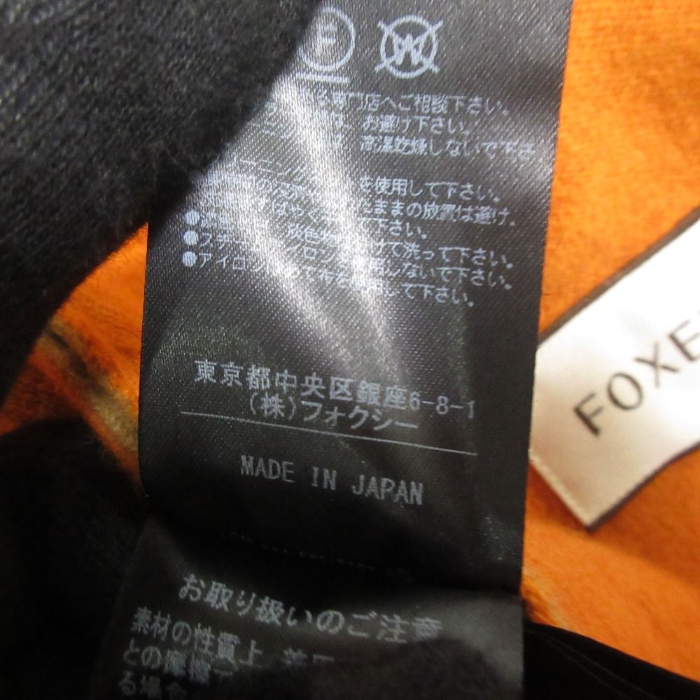美品 FOXEY フォクシー スクリプト ウール100％ フード付き ニット ジップパーカー ジャケット 40194 サイズ38 キャメル×オレンジ レディース 古着 中古 FOXEY - 美品 FOXEY フォクシー スクリプト ウール100％ フード