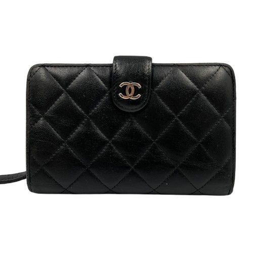 CHANEL シャネル ラムスキン 折り財布 マトラッセ