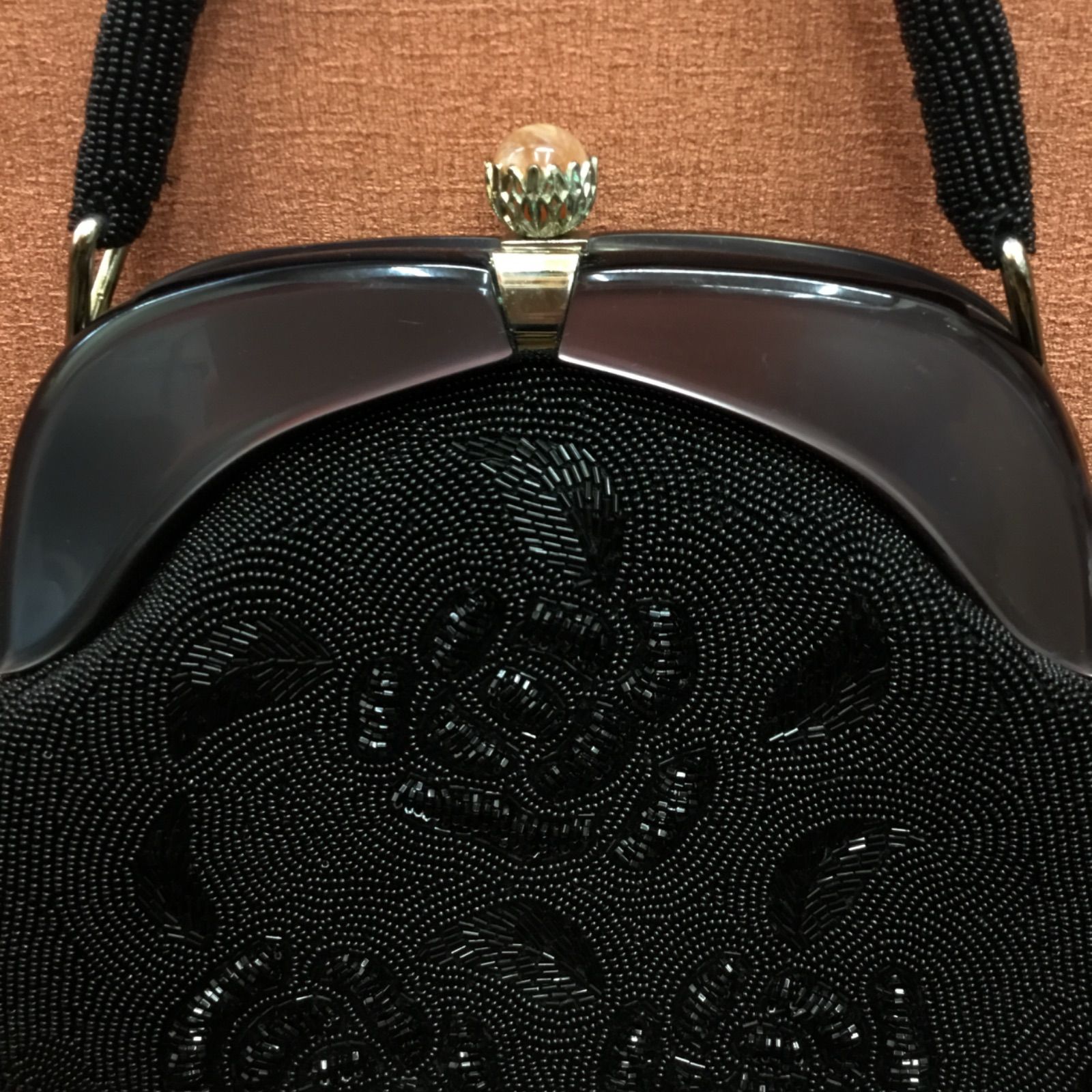 訳あり☆昭和レトロ 豪華 和装バッグ 🔷 大き目 ビーズ バッグ