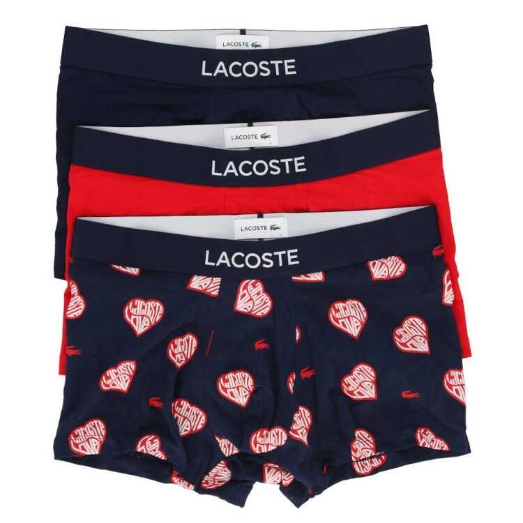 ラコステ プラネットプリント ストレッチコットンジャージ トランクショーツ 3パック M ネイビー×レッド #5H0874-10-9FQ LACOSTE  新品 未使用 - メルカリ