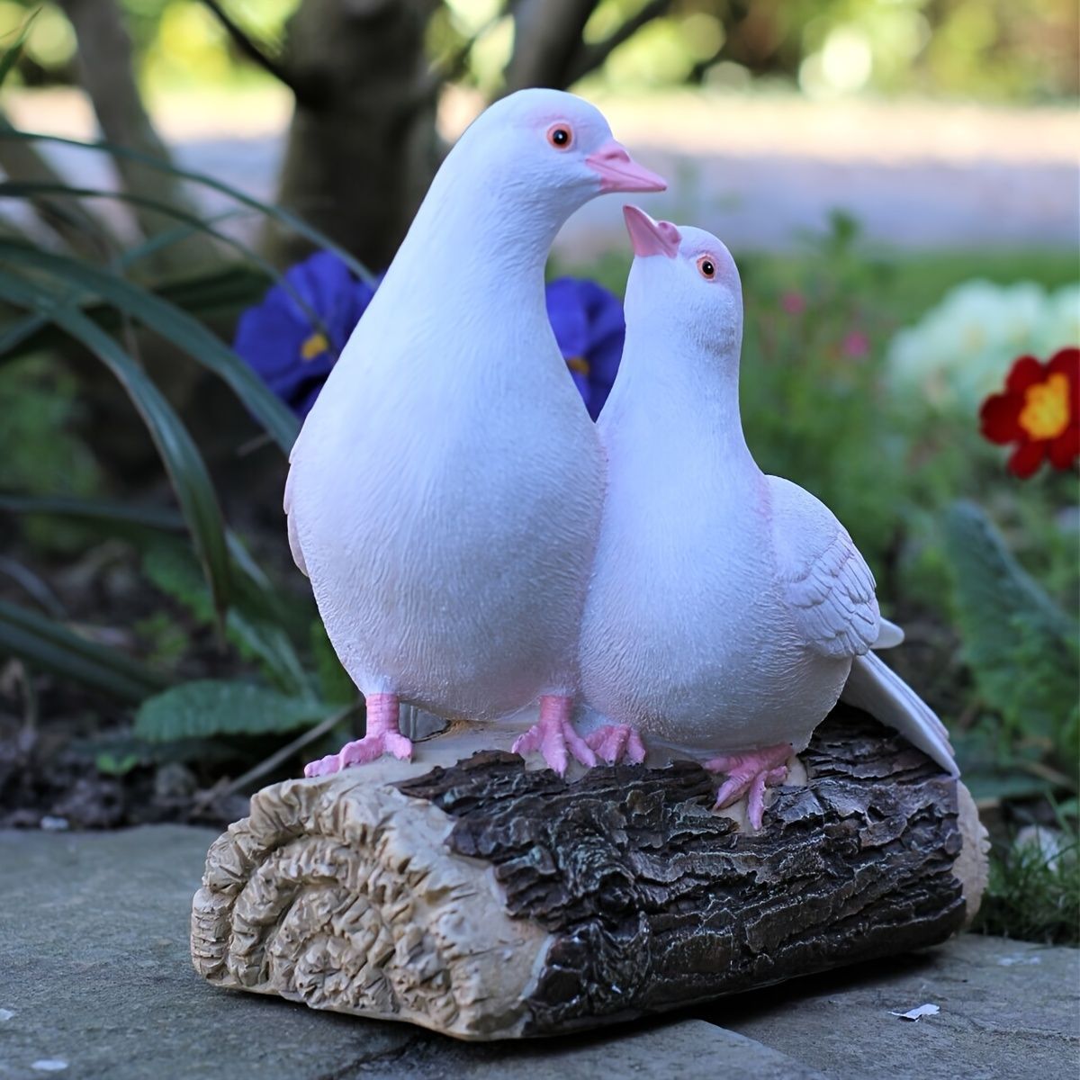 置物 オブジェ ガーデンオーナメント 鳩 白いハト 2匹 室内 屋外 インテリア 置物 オブジェ ガーデンオーナメント 鳩 白いハト 2匹 室内 屋外