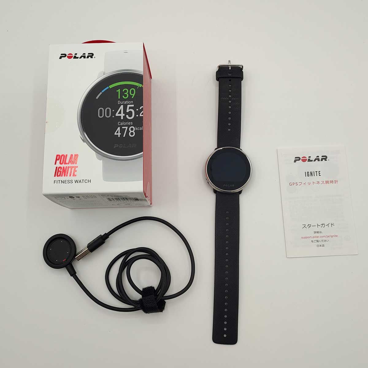 POLAR ポラール IGNITE ブラックxシルバー [フィットネスウォッチ] 美