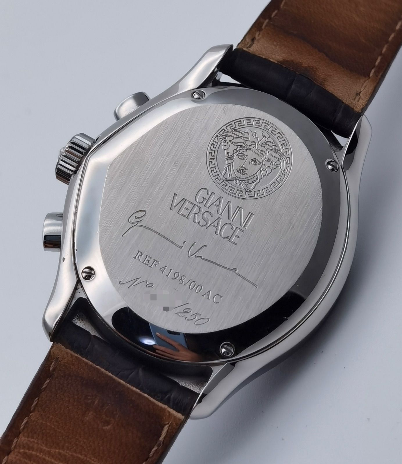 中古 ジャンニ ヴェルサーチ GAINNI VERSACE クロノグラフ4198/00AC FM 