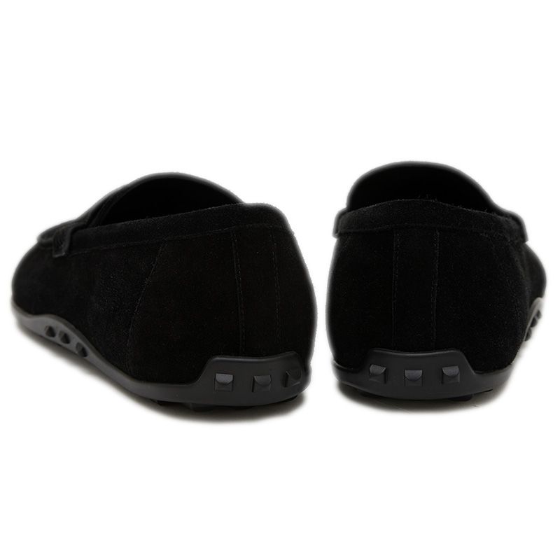 エルメス モカシン レイジー ヴォーヴェロア ローファー ブラック メンズ 37