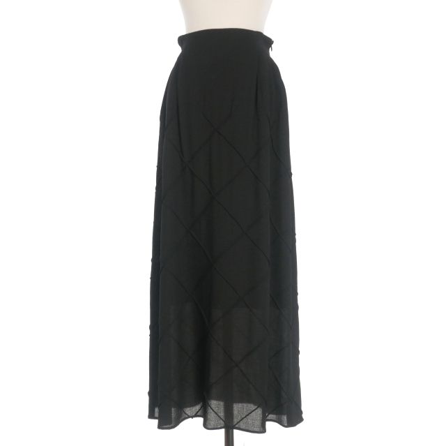 イッセイミヤケ ISSEY MIYAKE ペルマネンテ PERMANENTE 99AW ウール ロングフ スカート 3 ブラック 黒 PE93-FG028