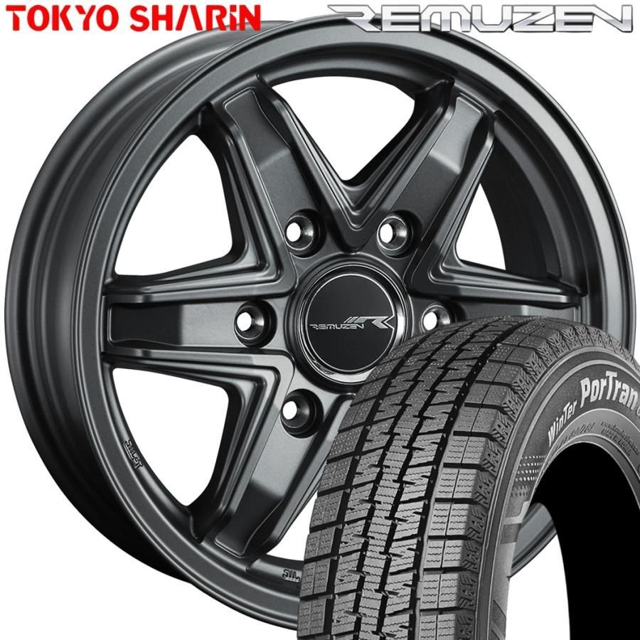 期間 スタッドレス TOKYO SHARIN 東京車輪 REMUZEN レミューゼン 15ｘ6.0 ＋33 6H 139.7 マットガンメタ ｘ４本 製 クムホ CW61 195 80R15