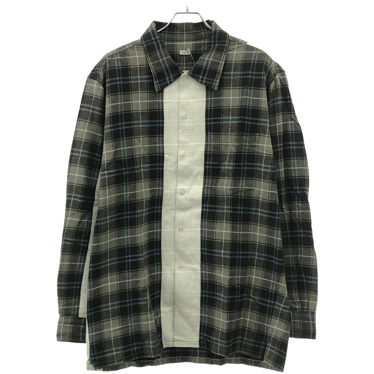 SEQUEL シークエル ラインチェックネルシャツ ブラック系 XL - メルカリ