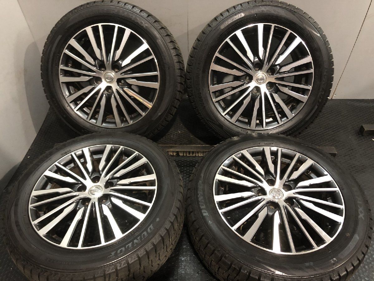 225/55R18 8分山スタッドレスタイヤ ホイールセット　エルグランド 純正 タイヤ走行短め【DUNLOP WM02 225/55R18】スタッドレス【日産