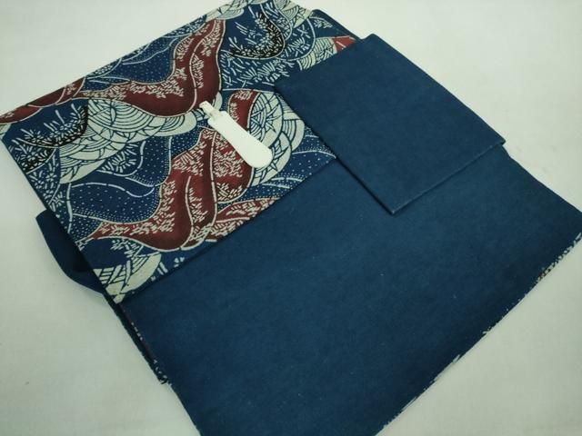 平和屋本店■極上　浦野理一　型染　つけ帯　重ね山　逸品　DZAA8276kh5 平和屋本店□極上 浦野理一 型染 つけ帯 重ね山 逸品 DZAA8276kh5