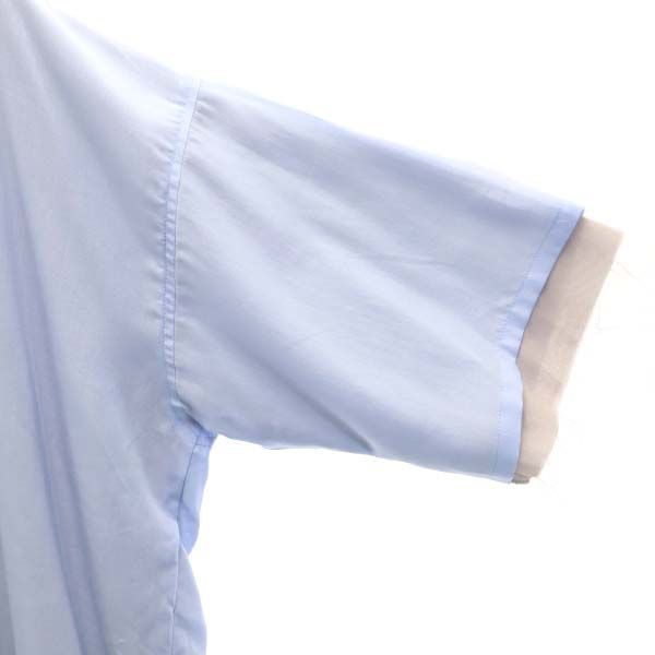 新品 バースト222 20ss 重ね着風 スキッパー 半袖 トップス 2 ブルー  