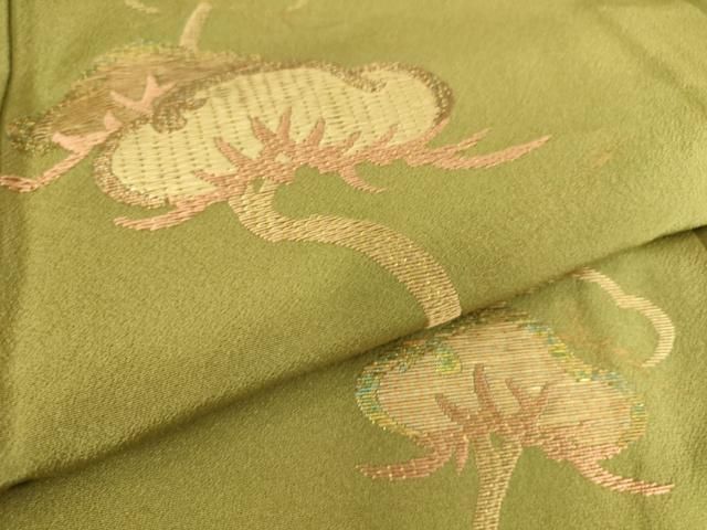 平和屋着物▽訪問着　単衣　竹屋町刺繍　老松　金糸　正絹　逸品　DAAS0497az 平和屋着物▽訪問着 単衣 竹屋町刺繍 老松 金糸 正絹 逸品 DAAS0497az