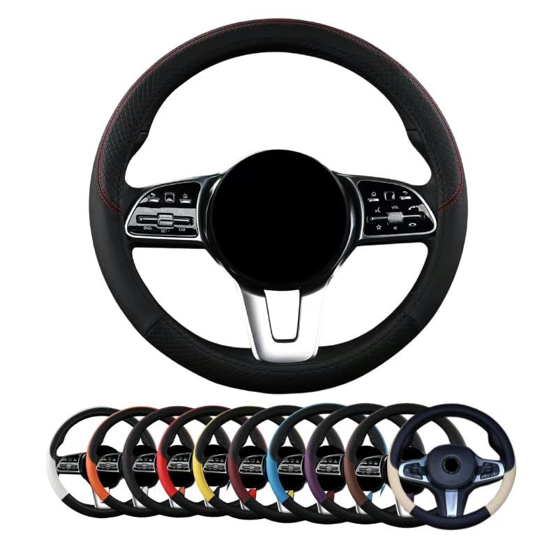 新品　ハンドルカバー 車用 軽自動車 sサイズ ステアリングカバー 本革 汎用 おしゃれ 通気性がよい 滑り防止 オールシーズン対応 普通車 ハンドル 保護カバー カスタム 内装パーツ アクセ