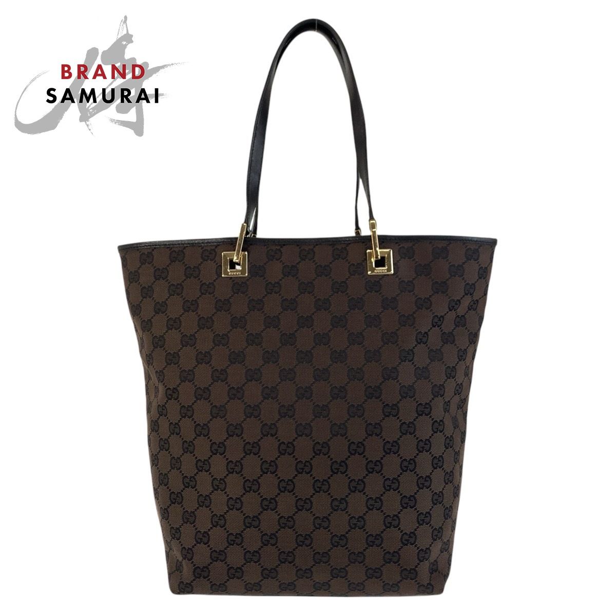美品 GUCCI グッチ ブラウン ゴールド金具 GGキャンバス/レザー