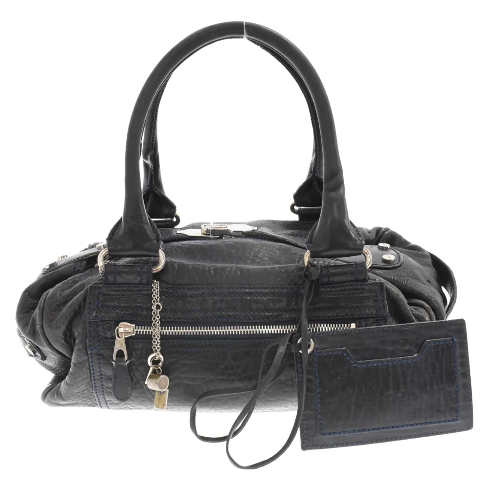 BALENCIAGA (バレンシアガ) レザー ミニ ボストンバッグ ブラック