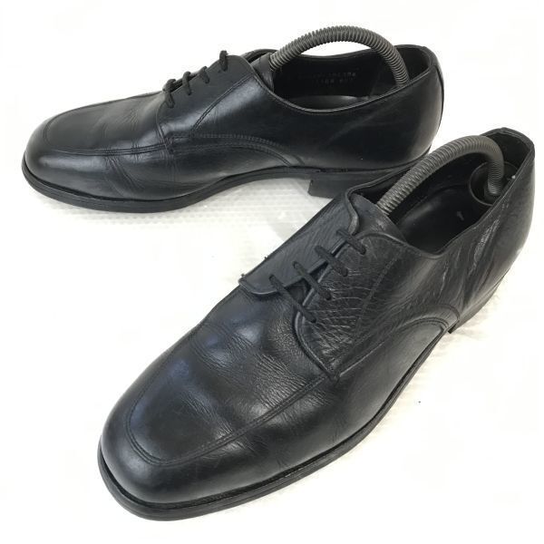 70s-80s頃 フェルトタン ビンテージ 本革 Uチップ マッケイ製法 9 26.5-27.0 黒 BLACK メーカー不明 ビジネス dress shoes◆D-74