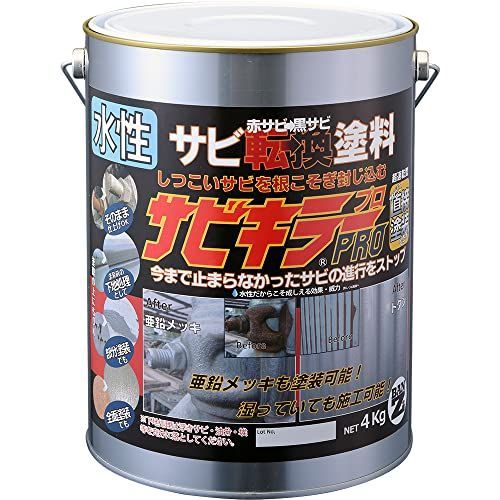 BAN-ZI バンジ サビキラープロ 4kg シルバー 水性 錆転換 赤サビ 黒サビ DIY 塗料