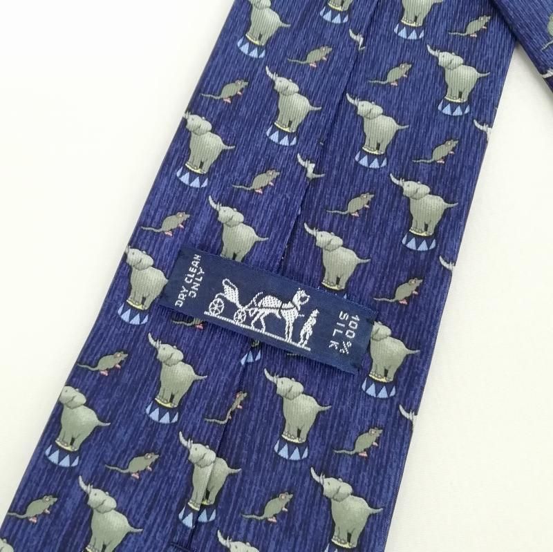 美品 HERMES シルク ネクタイ シマウマ 動物 ネイビー 極美品✨HERMES ネクタイ エルメス シマウマ アニマル 動物