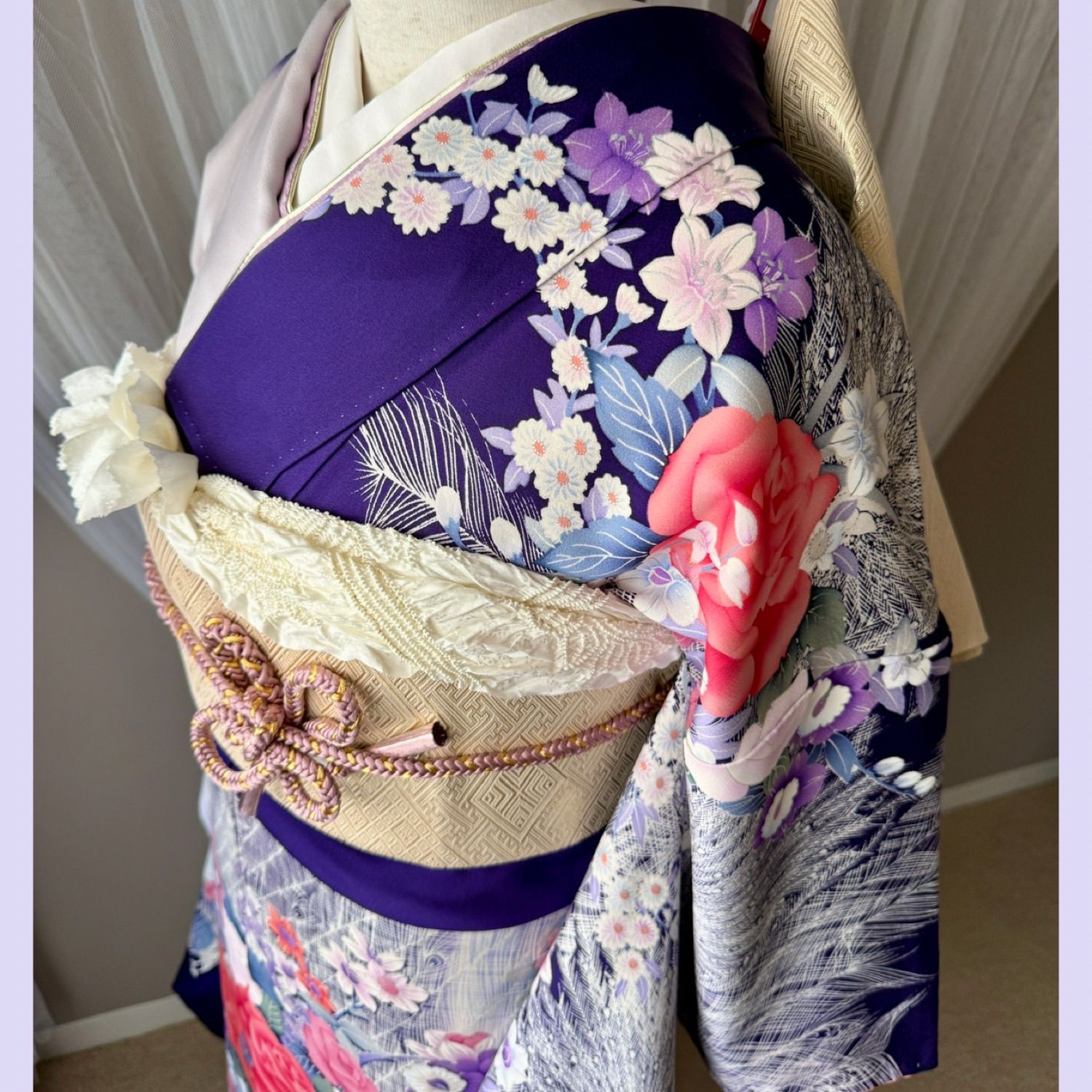 和物屋] 極美品 ウタタネ 正絹 帯締め アースカラー 振袖 成人式 