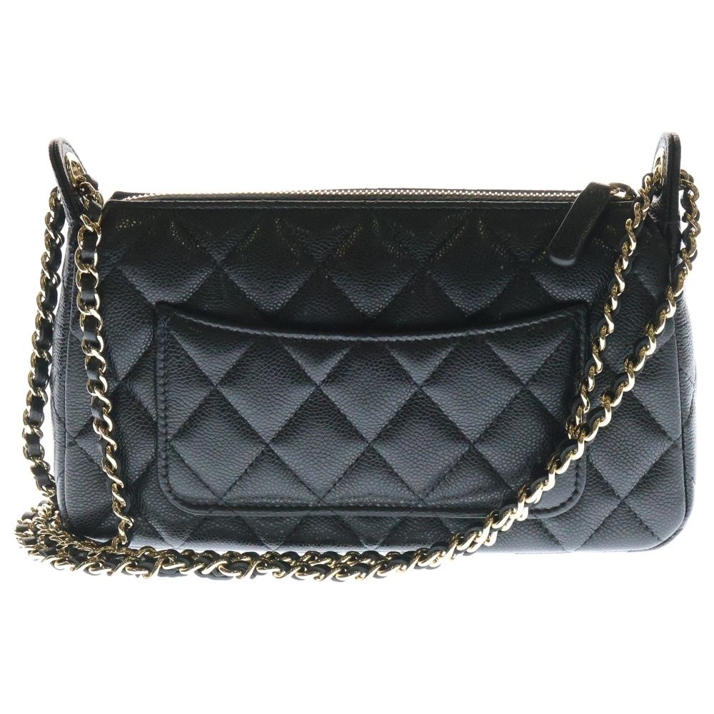 CHANEL ブラックマトラッセポシェット CHANEL シャネル マトラッセ ポシェット チェーンショルダー