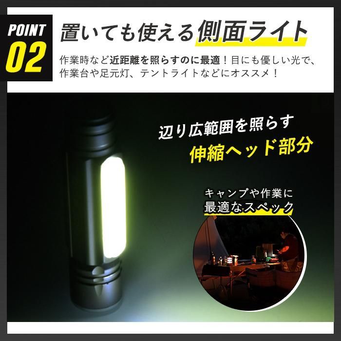 懐中電灯 led 強力 軍用 最強 充電式 小型 ハンディライト ミニ 防犯グッズ ライト USB 防水 防災用 高輝度 アウトドア - メルカリ