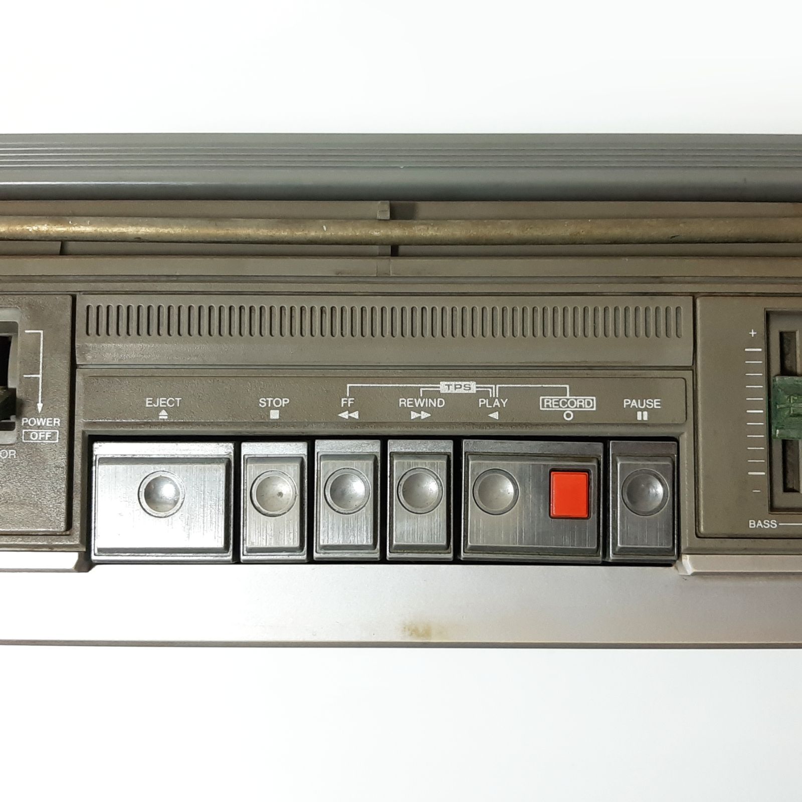 L12 National ナショナル METAL RX-5280 TPS ラジカセ レトロラジカセ アンティーク ビンテージ グレー シルバー 希少 National ナショナル RX-5280 ラジオカセットプレーヤー AM⁄FM⁄FM