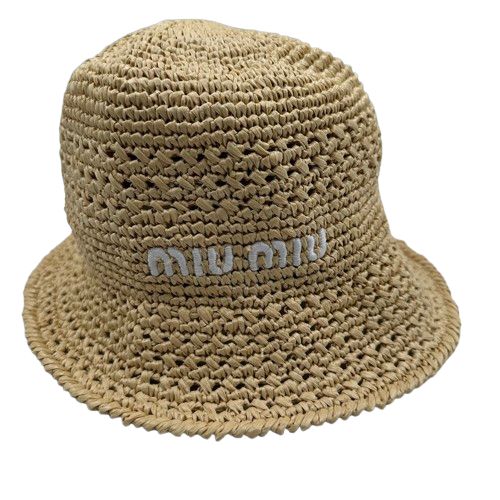 miumiu ミュウミュウ バケットハット バケハ ウーブンファブリックハット