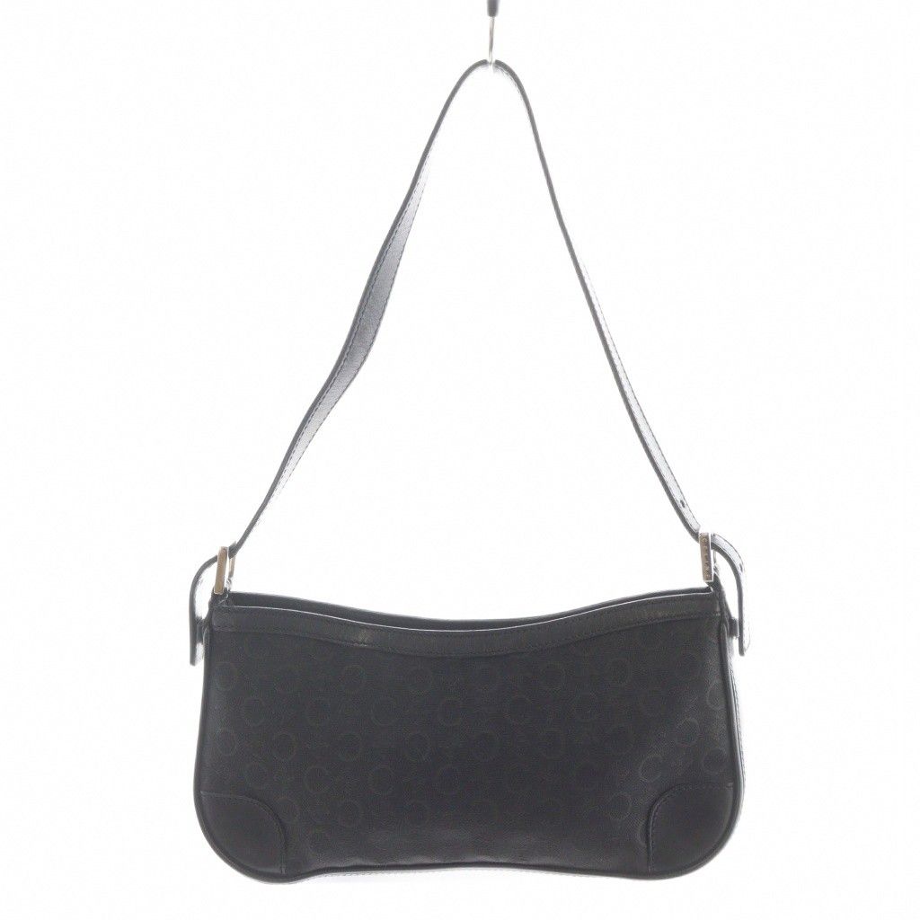 【希少】CELINE ショルダーバッグ　ドラム　筒形　Cマカダム　レザー　黒 CELINE】セリーヌ マカダム ショルダーバッグ 中古の通販