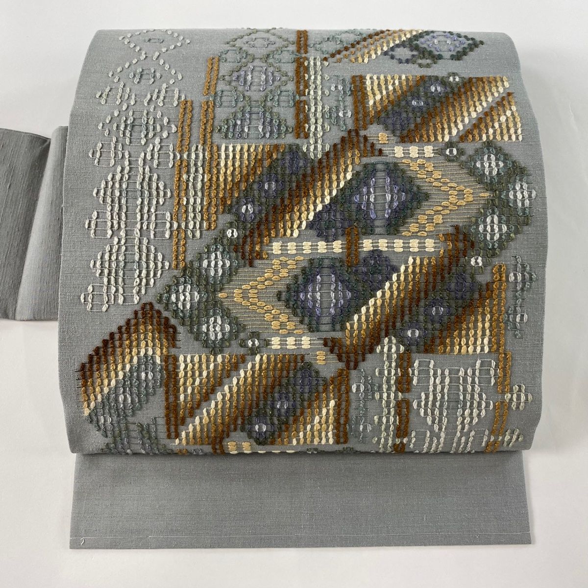 確認用画像 購入不可 名古屋帯 美品 秀品 紬地 縞 濃紺 正絹 【中古】(楽天市場