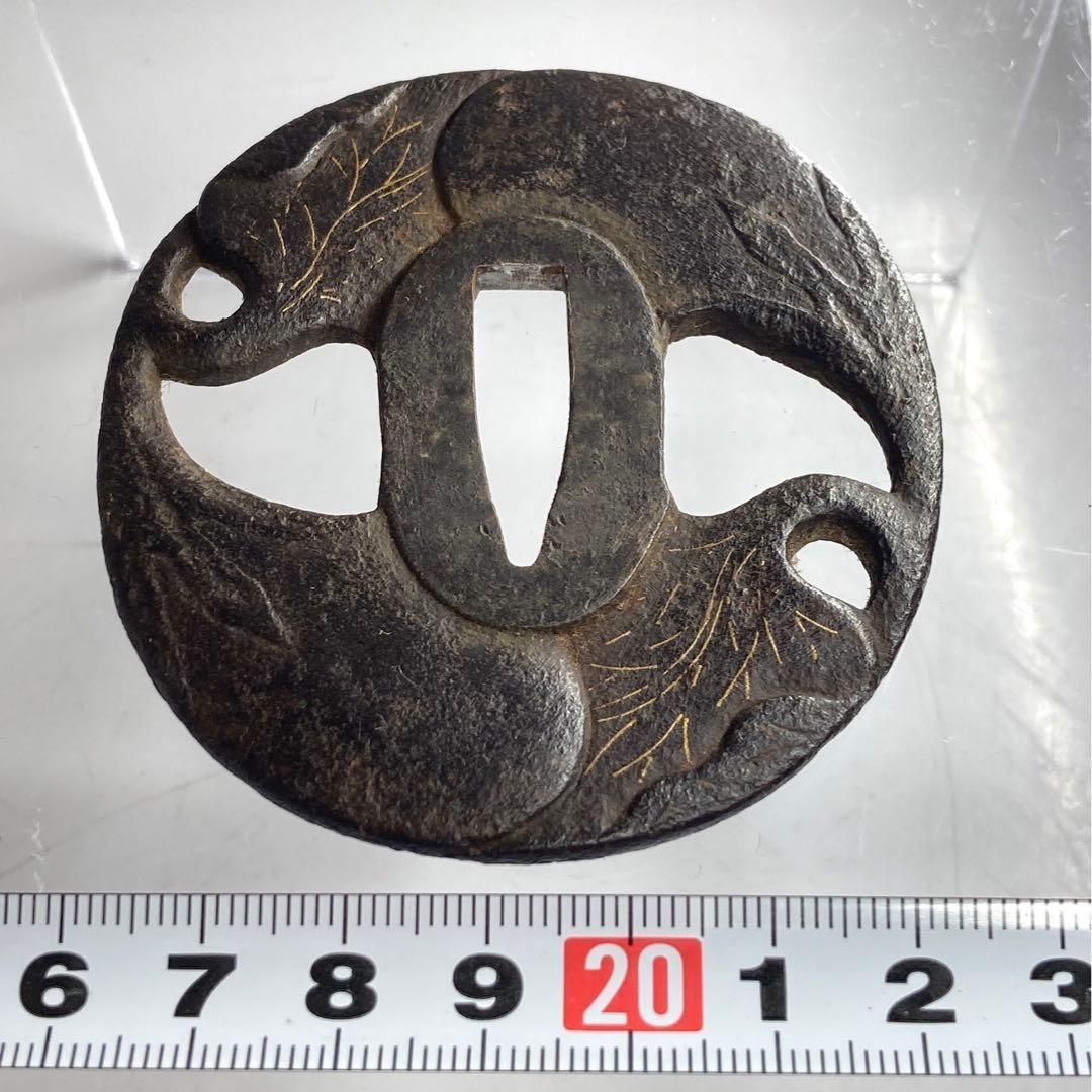 時代 金象嵌入 上彫つば 95.8g 東金6-0214