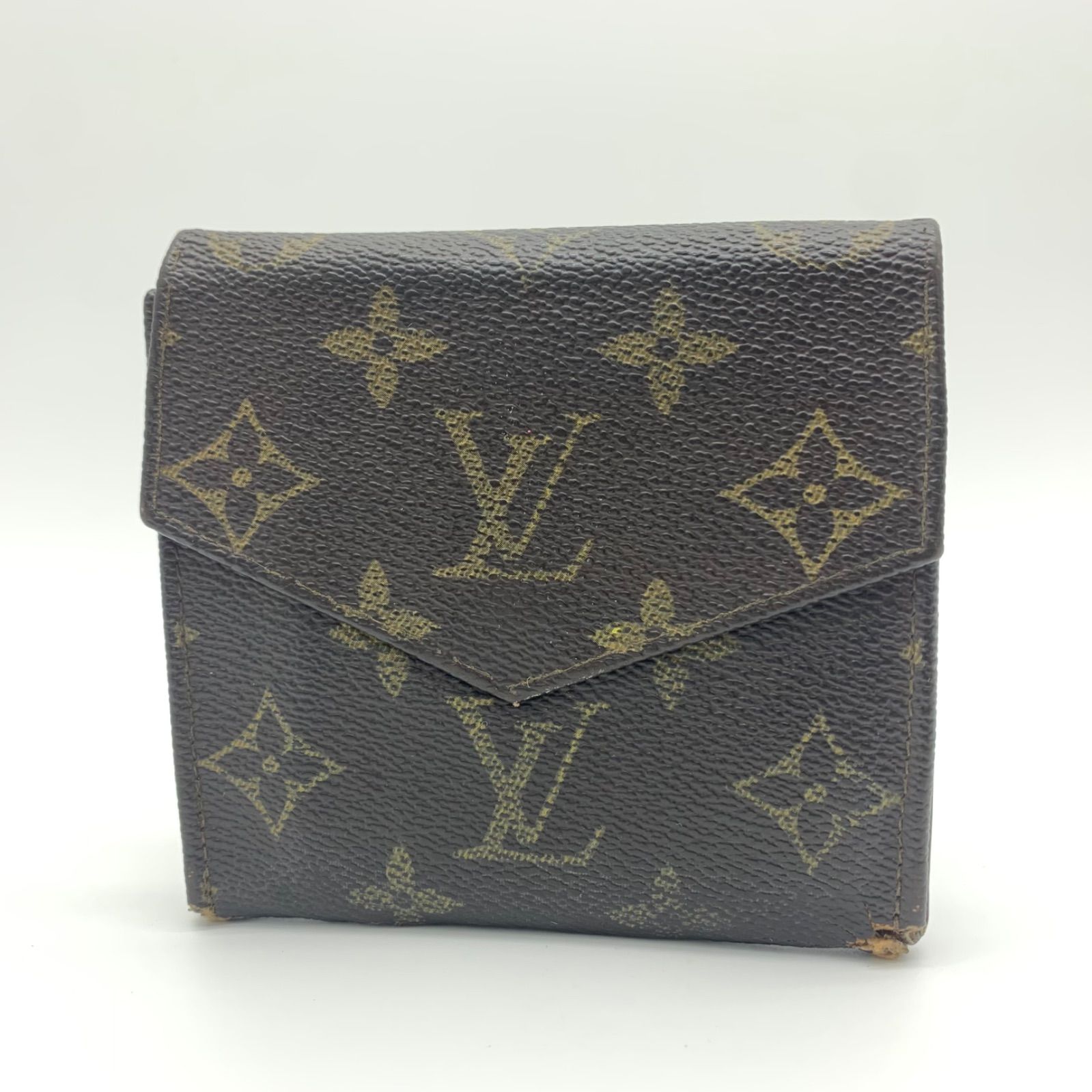 LOUIS VUITTON ポルト モネ ビエ カルト クレディ モノグラム ダブルホック Wホック 三つ折り 財布 ブラウン LV ルイヴィトン -  メルカリ