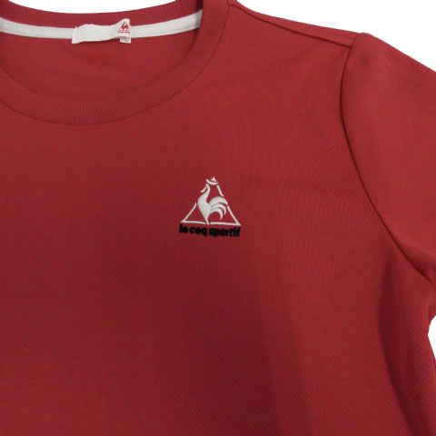 ルコックスポルティフ le coq sportif Tシャツ 丸首 ロゴ刺繍 半袖 吸汗速乾 ピンク系 ピンクレッド M - メルカリ