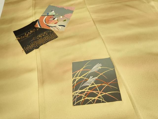 平和屋着物○人間国宝 福田喜三郎 訪問着 刺繍 色紙重ね人物文 暈し  