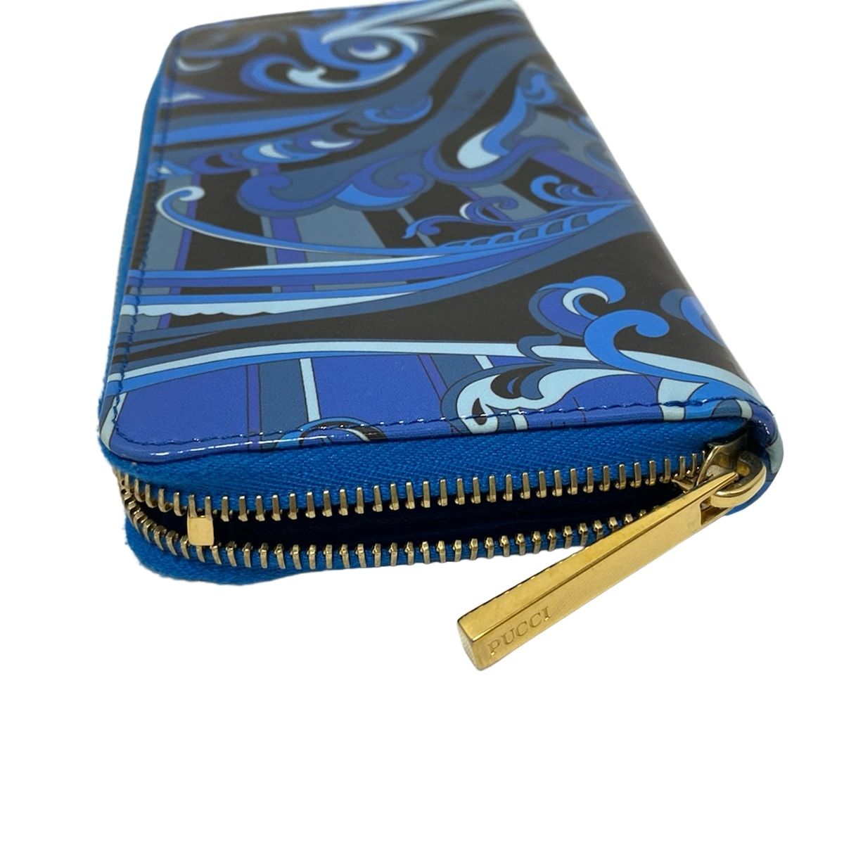 良品 エミリオプッチ ショルダーバッグ フラップ 花柄 青 紫 A4 斜め