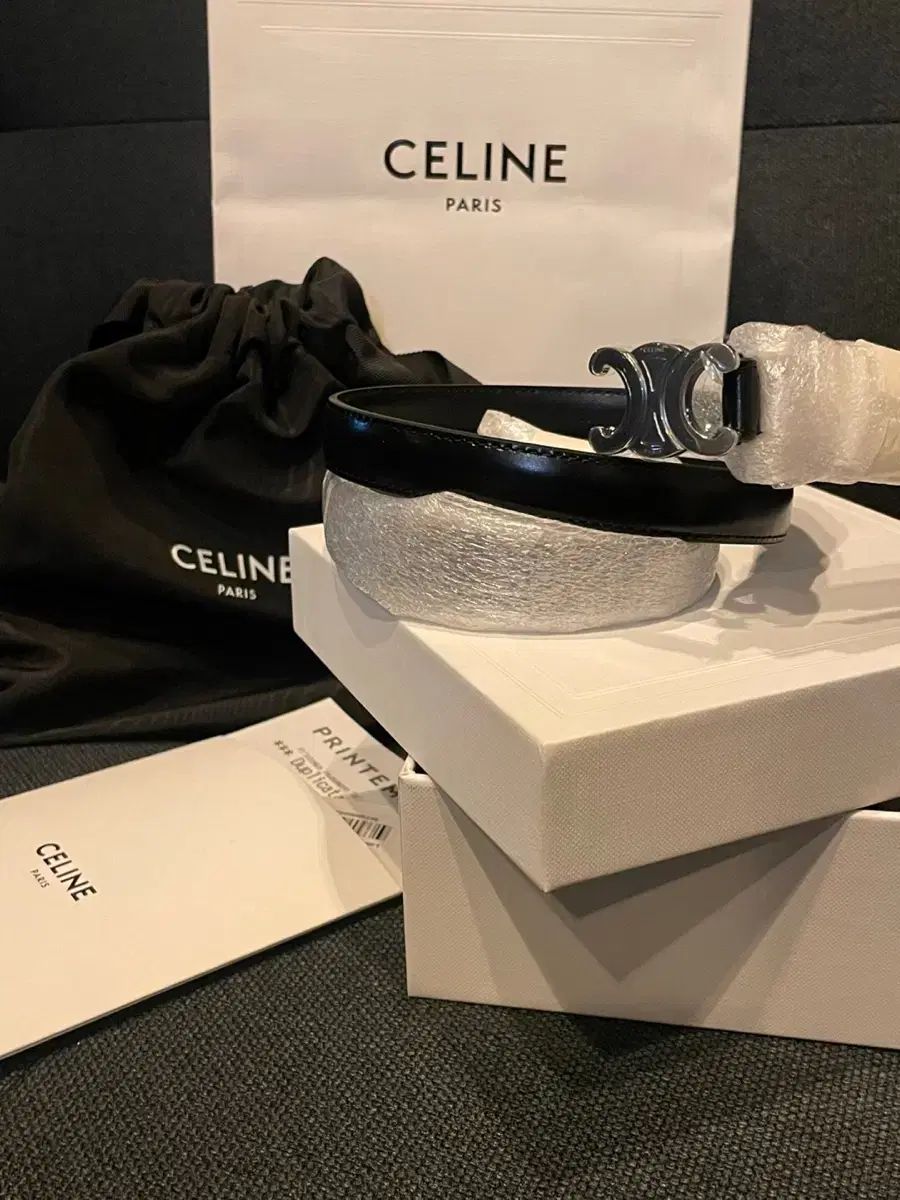 Celine セリーヌ トリオンフ ベルト スモール 70 銀 フルセット