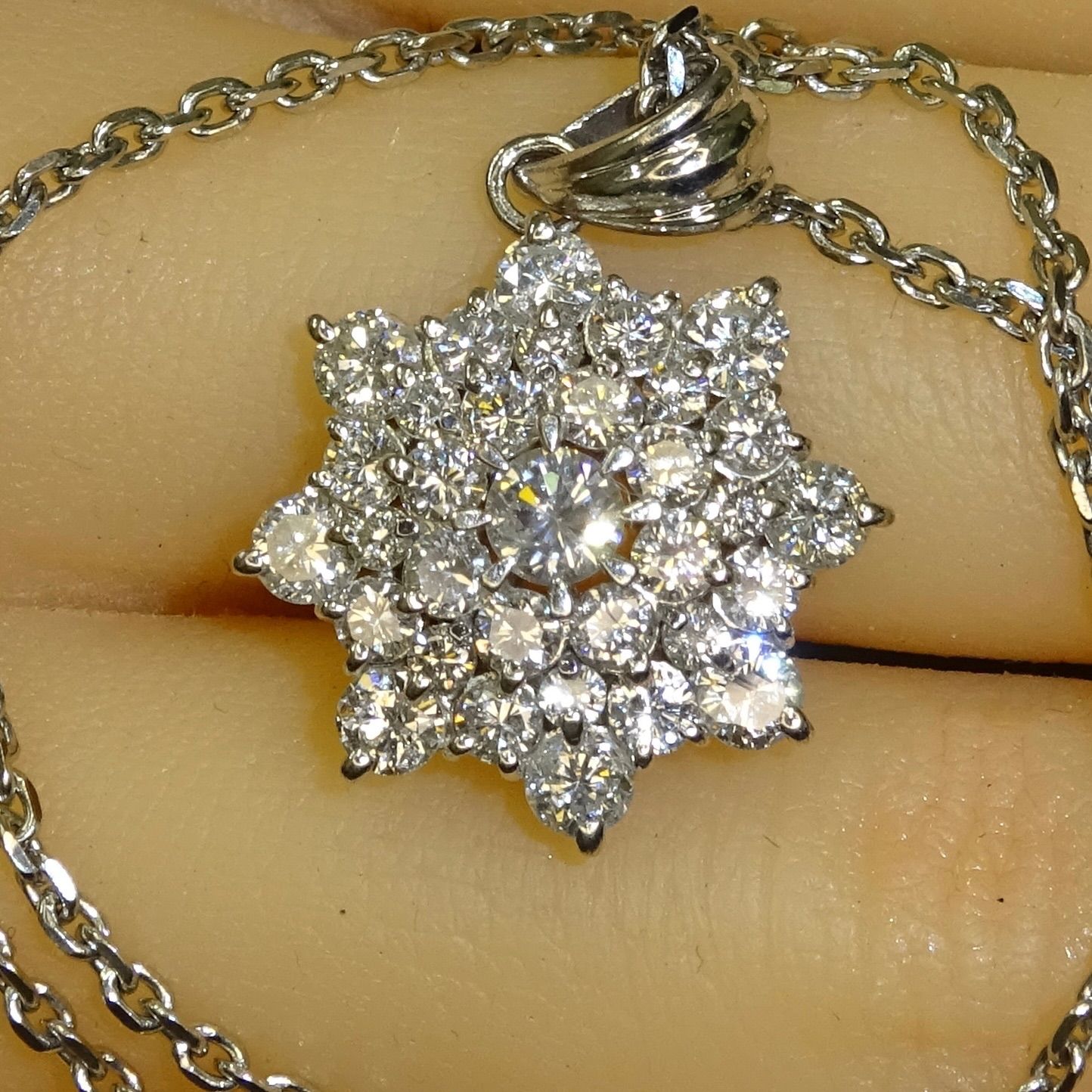プラチナ pt900 pt850 天然ダイヤモンド 2.16ct トップ ネックレス