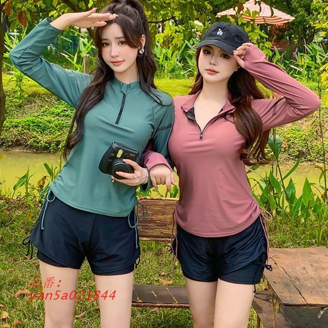 水着 レディース フィットネス水着 レディース セパレート フィットネス 露出控えめ 無地 3L 水着 5L 4L 6L 上下セット 大きいサイズ レディース シンプル yan5a021844