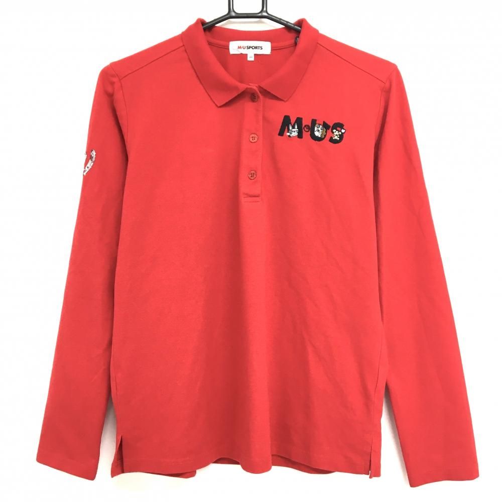 MU Sports ポロシャツ 44 M.U SPORTS エムユースポーツ 半袖ポロシャツ ワッペン 総柄