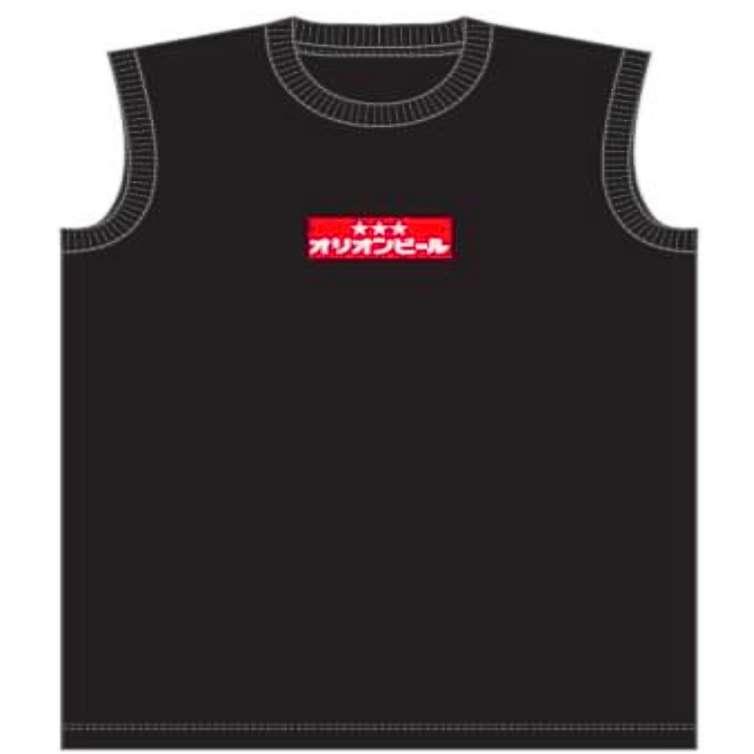 オリオンビール ノースリーブ シャツ ブラック 黒 綿 コットン 生地   沖縄 土産 ご当地 tシャツ ペア お揃い