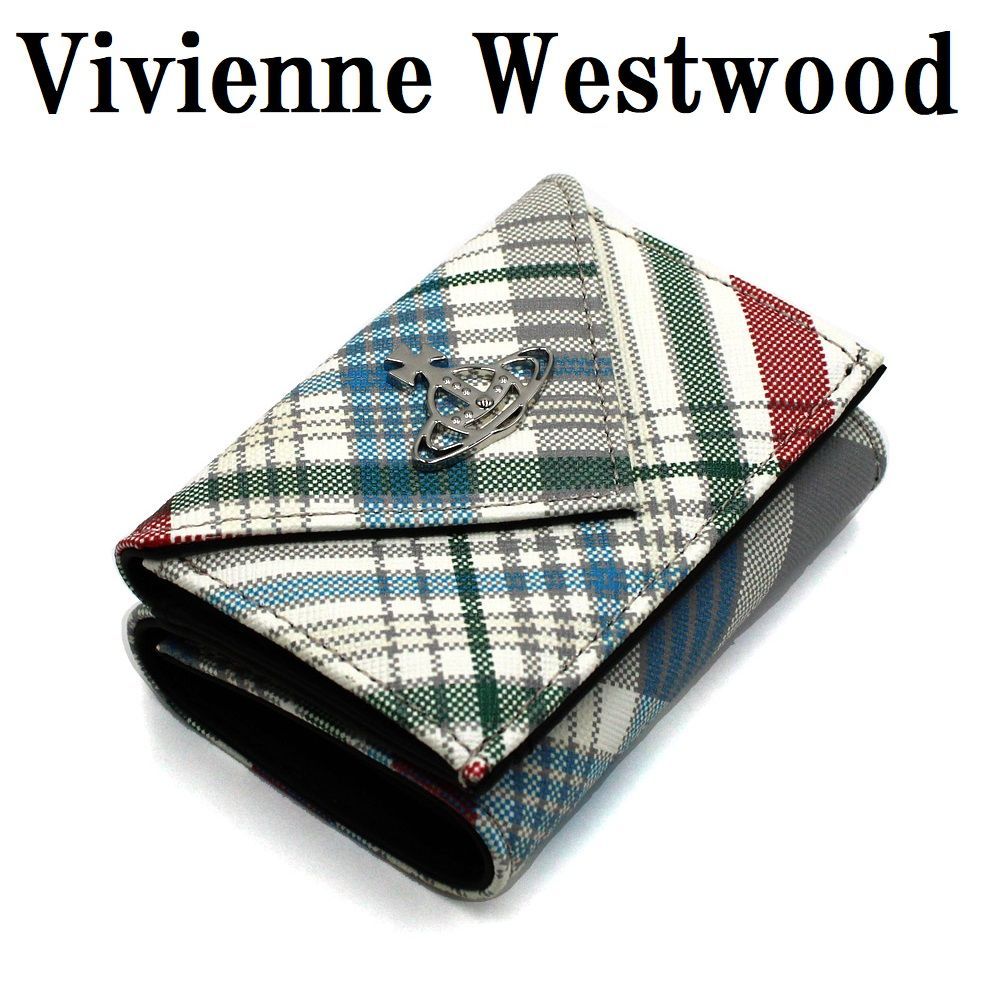 ヴィヴィアン ウエストウッド Vivienne Westwood 51150009 UL0057 PF O101 三つ折り 財布 小銭入れ カード入れ  レディース マドラスチェック