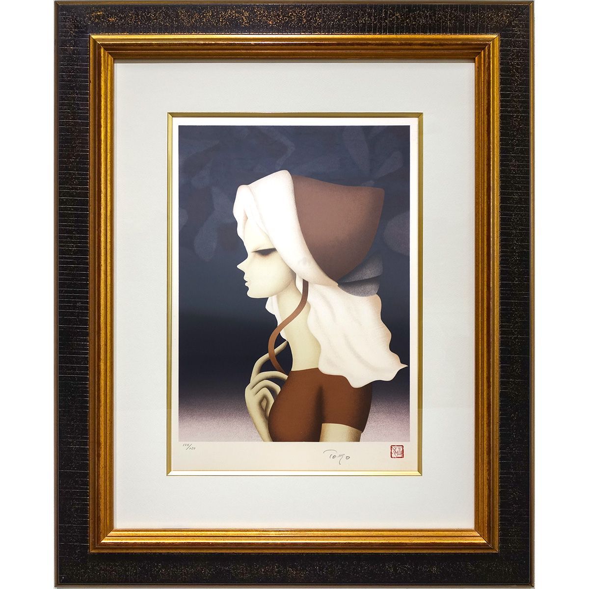 東郷青児、【アクロポリス】、希少な額装用画集より、状態良好、新品額装付 東郷青児、子供、希少な大判額装用画集より、新品高級額装付