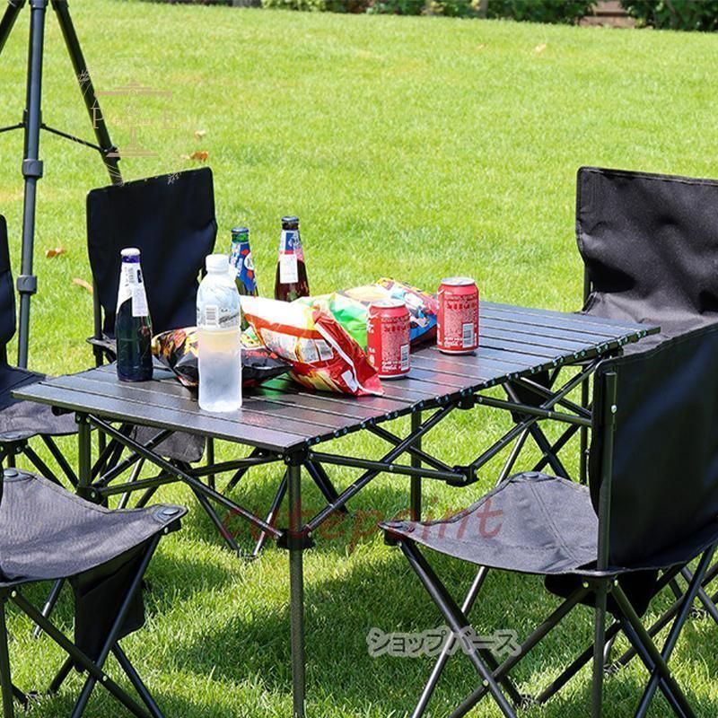 アウトドア テーブル チェア セット軽量 折り畳み 7点セット　ブラック アウトドア テーブル チェア 一点テーブル or 7点セット