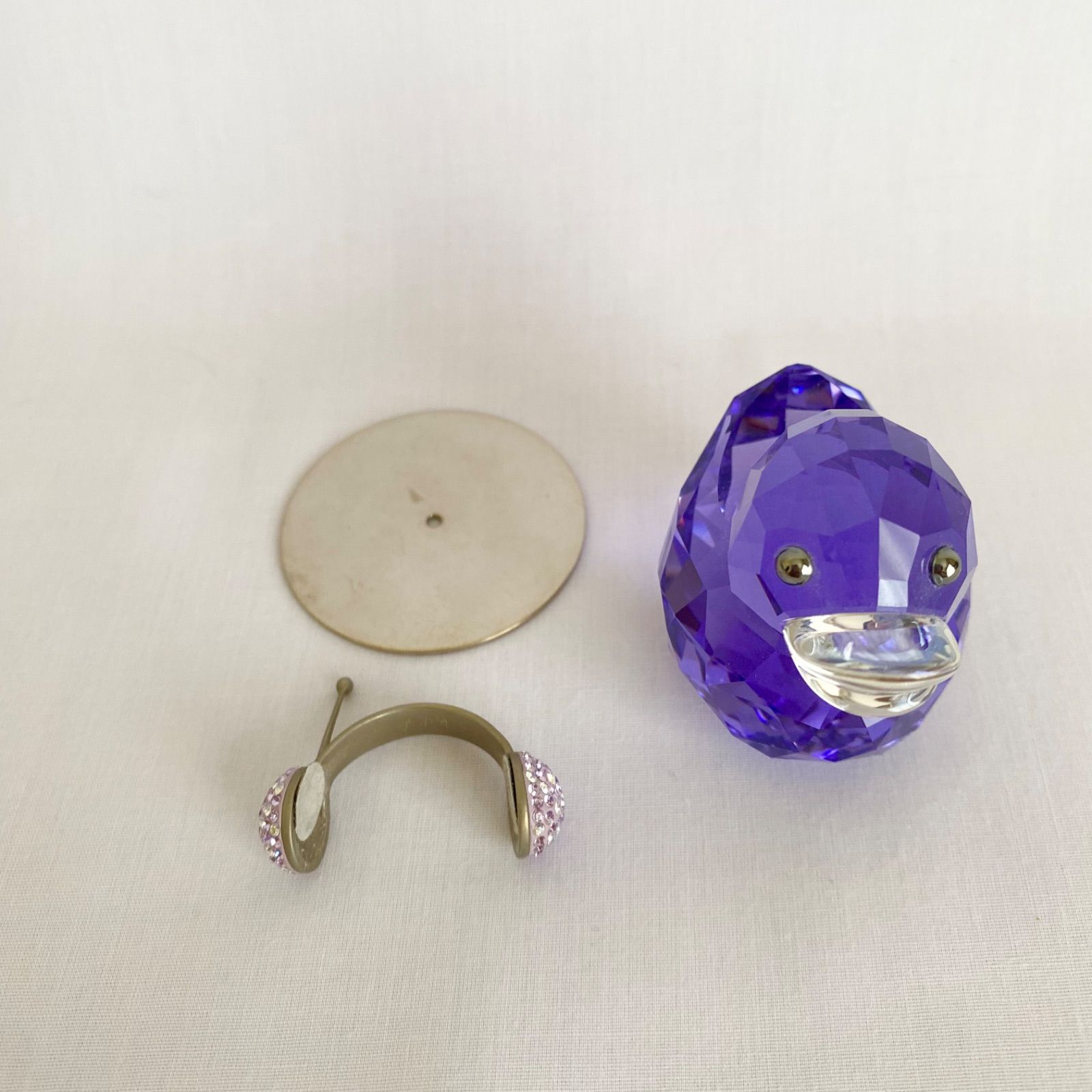 SWAROVSKI スワロフスキー クリスタルパープル DUCK J ハッピーダック 
