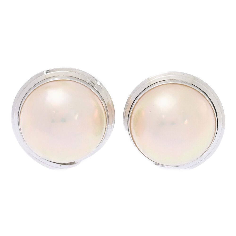 マベ真珠/マベパール/真珠 パール イヤリング/K14WG/585-14.9g