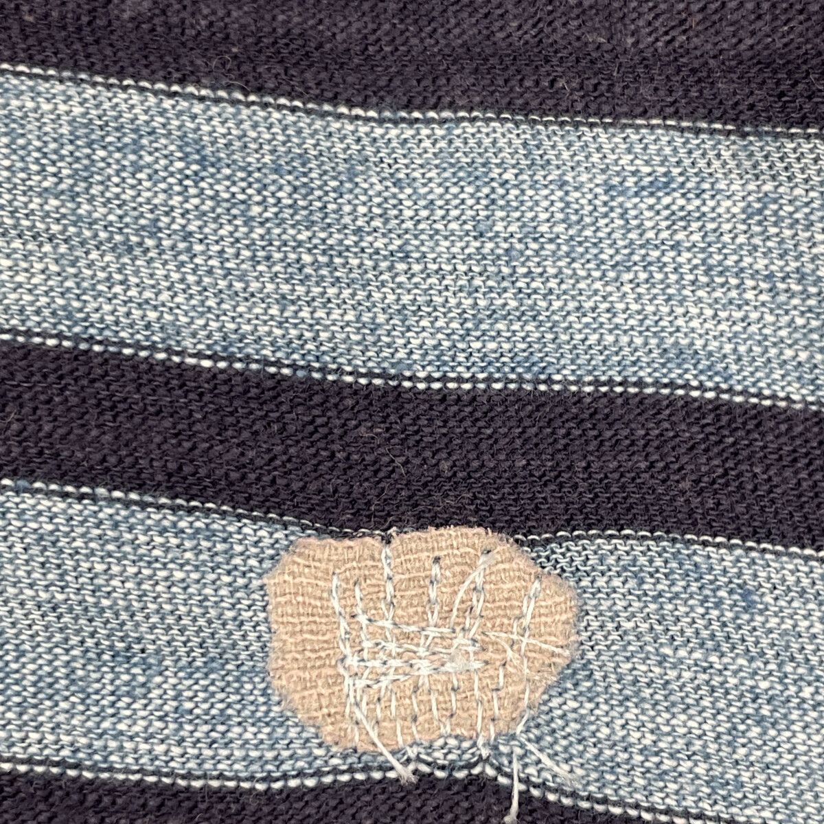 RRL ダブルアールエル ｲﾝﾃﾞｨｺﾞ×ﾌﾞﾙｰ ﾎﾞｰﾀﾞｰ ｺｯﾄﾝ 長袖Tｼｬﾂ M WWW_KARIMZIABAT_FR