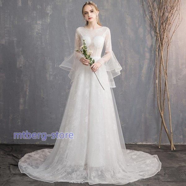 ウエディングドレス オフホワイト 取り外し袖 2ways 大きなリボン  