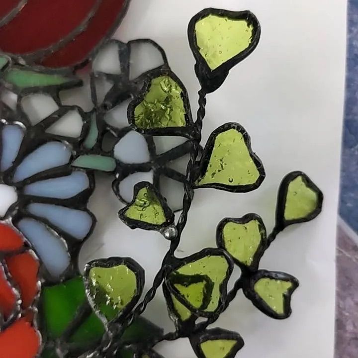 鮮やかなブーケ 花束 ヴィンテージ ステンドグラス フラワー レア作品 ステンドグラスフラワー-4 | ann stained glass