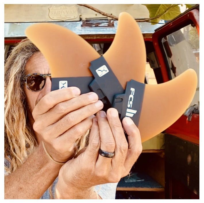 FCS MACHADO KEEL サーフボードフィン Machado Twin Keel Black/Red - USEDSURF