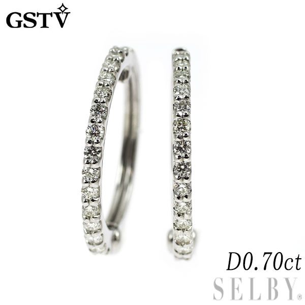 GSTV Pt950 ダイヤモンド イヤリング 0.70ct フープ