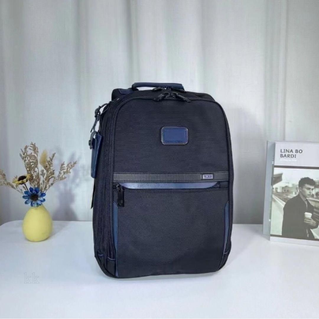 TUMI ALPHA3 バックパック9603578ブラック×ブルー レザー ALPHA